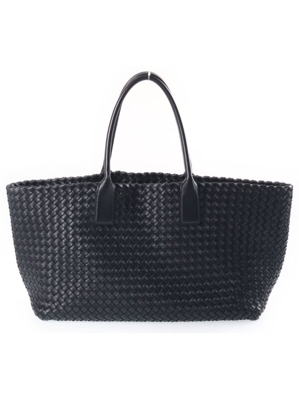 Bottega Veneta Intrecciato Cabas Tote Bag Black Leather